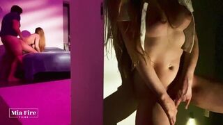 Горячая девушка подглядывает за трахающимися друзьями после вечеринки - Mia Fire порно